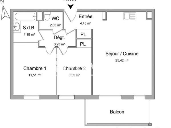 Location Appartement 3 pièces 60.16 m² - 43 RUE R. DUFY Cuers 83390