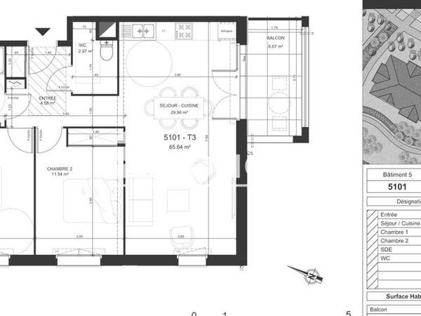 Location Appartement 3 pièces 65.64 m² - LIEU DIT MAYSOUOT Saint-vincent-de-tyrosse 40230