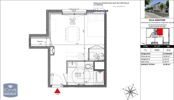 Appartement à louer 1 pièce 25.9m² La Roche-sur-Yon (85000)
