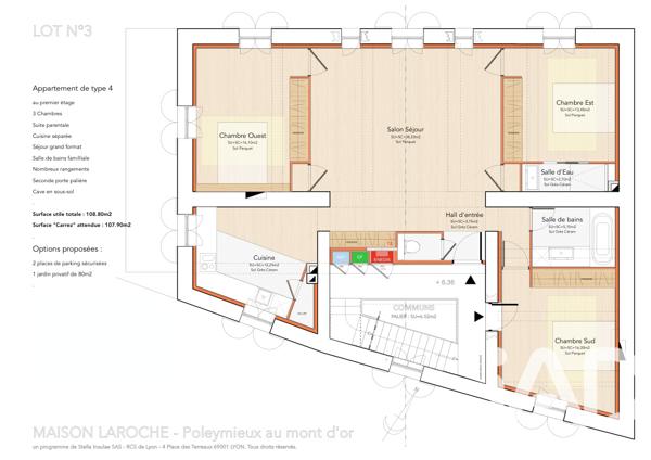 Appartement à vendre 3 pièces 108 m² Poleymieux-au-Mont-d'Or