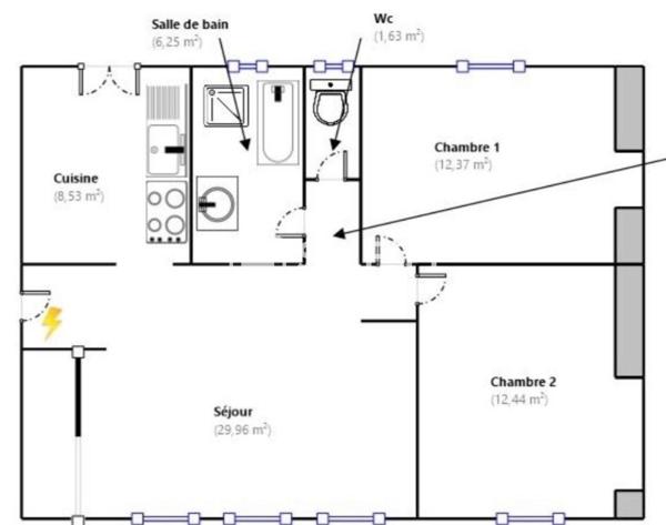 Appartement avec 2 chambres, un extérieur et cave, secteur Ouest d'Amiens.