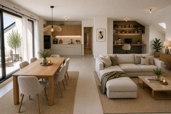 Appartement neuf T4 de 88 m² dernier étage terrasse à proximité des bords de la Loire