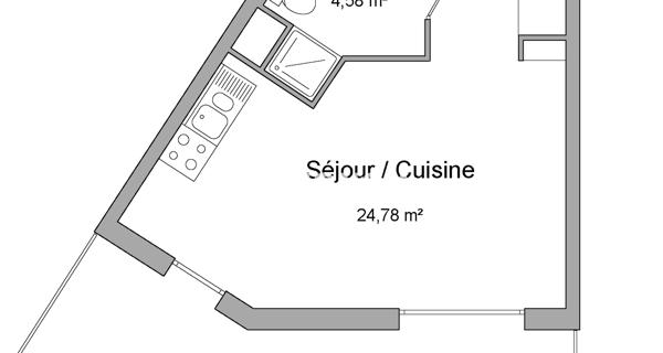 Location Studio 29.36 m² - Souffelweyersheim 67460