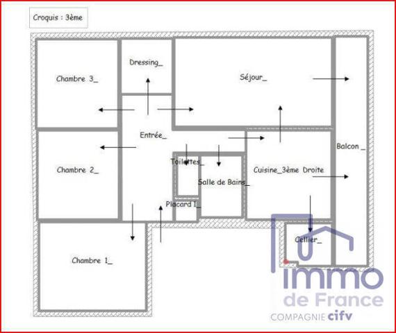 Appartement 5 pièces                                        - 43000 Le Puy-en-Velay Réf : 2563-CIFVFOREZVELAY