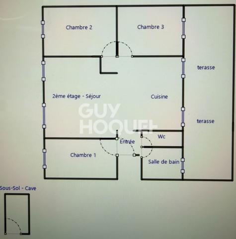 5 pièces - Grande Terrasse - rue d'Hauteville