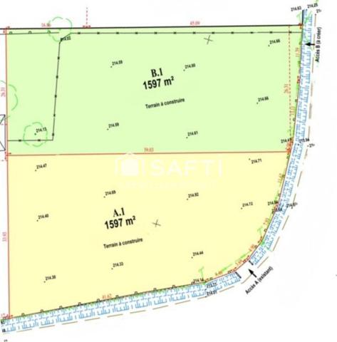 Terrain plat constructible - 1600m² - Campagne - Secteur rare