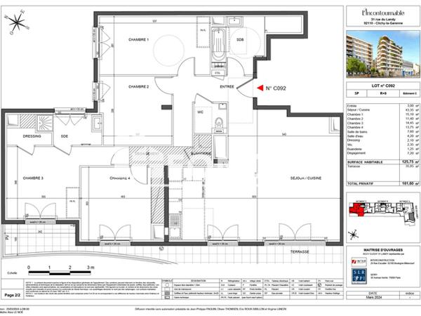 Location Appartement 5 pièces 126.4 m² - Clichy 92110