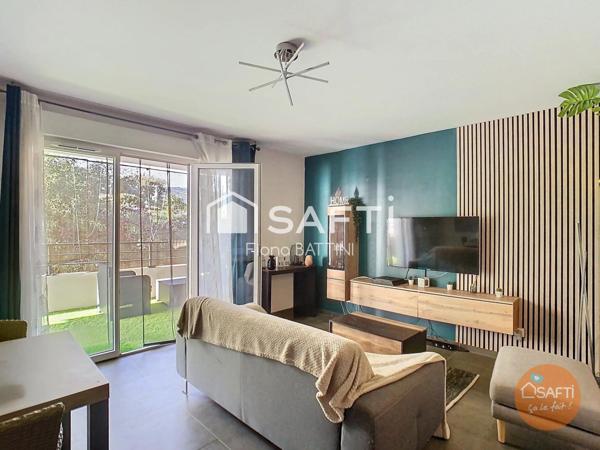 F2 avec terrasse de 18m2 vue dégagée au calme +box