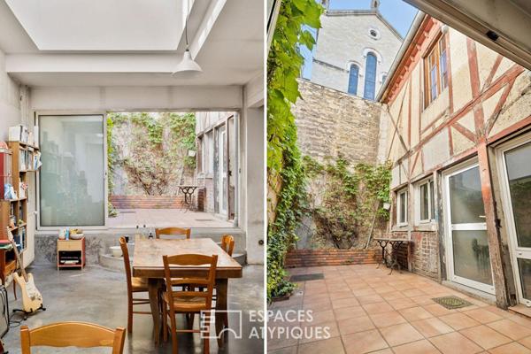 Loft avec verrières et cour secrète à la Butte aux Cailles