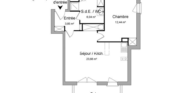 Location Appartement 2 pièces 46.21 m² - Colomiers 31770