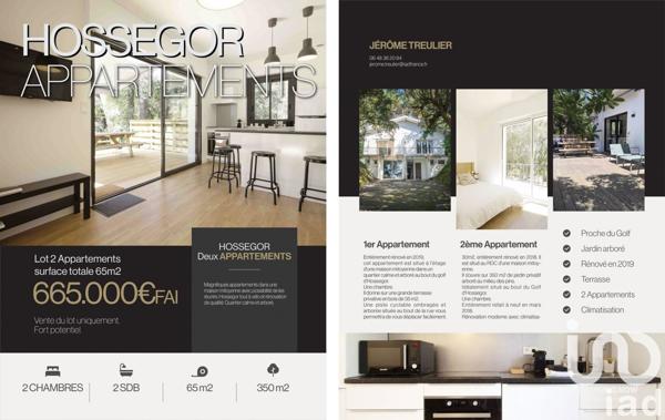 Appartement 4 pièces de 65 m² à Soorts-Hossegor (40150)