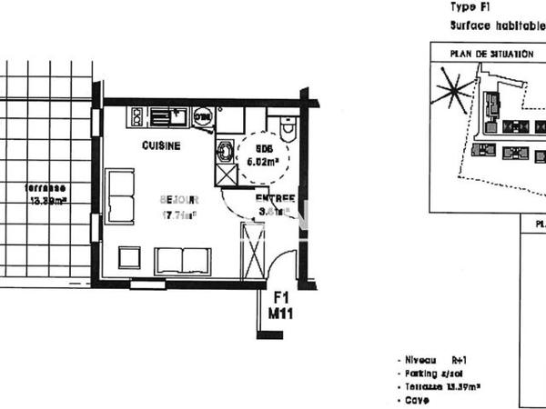 Location Studio 26.5 m² - DE LA SIXIEME HEURE, DE LA JOI Amiens 80000