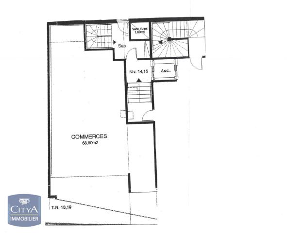 Local commercial à louer 68.8m²