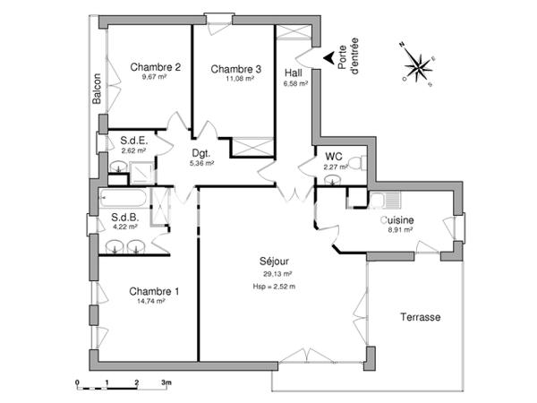 Location Appartement 4 pièces 94.58 m² - 59 RUE PRAT PODIC Brest 29200