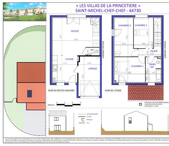 MAISON SAINT MICHEL CHEF CHEF 4 pièce(s) 80 m2, Saint michel chef chef 44730