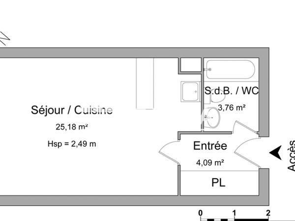 Location Studio 33.03 m² - 18 RUE DU PETIT CLOS ST MARC Caen 14000