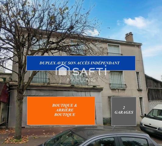 Immeuble rare : boutique, vaste duplex avec terrasse de 60 m² et garages – 2 lots indépendants, fort potentiel !