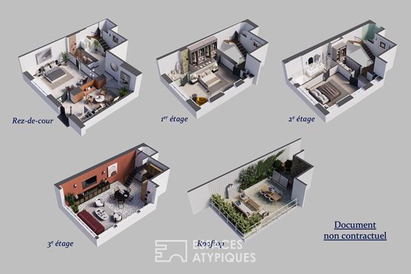 Maison de ville entièrement rénovée avec toit-terrasse à Saint-Georges