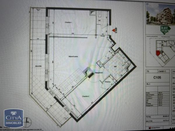 Appartement à louer 3 pièces 63.08m²