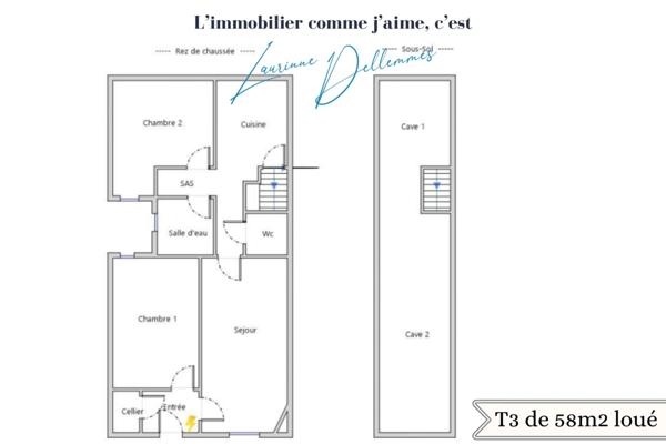 Immeuble de rapport de 283m2 loué à vendre LE CATEAU CAMBRESIS (59) proche du centre