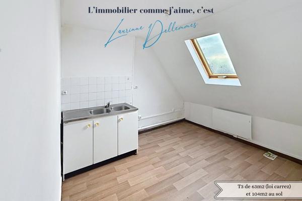Immeuble de rapport de 283m2 loué à vendre LE CATEAU CAMBRESIS (59) proche du centre