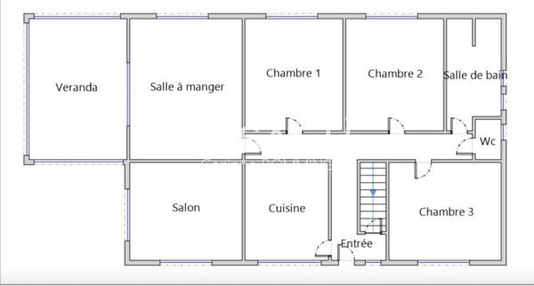 Maison sur terrain de 43 ares dont 19,5 en zone constructible