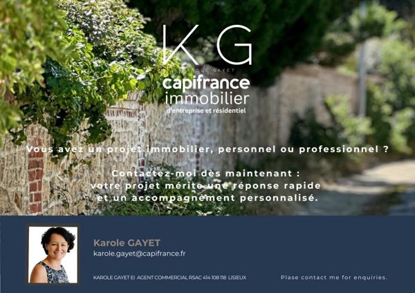 Calvados (14), Appartement duplex 90 m² (75 m² Carrez) proche TROUVILLE-SUR-MER, balcon, 3 chambres, double parking couvert