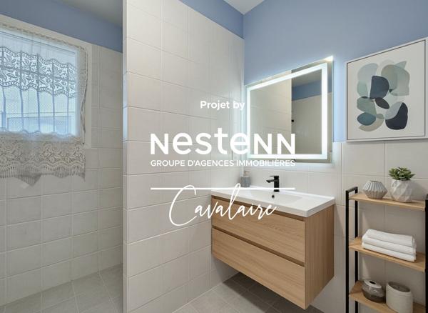 Maison d'environ 120 m² de plain-pied avec vue mer sur un terrain piscinable dans un quartier prisé de Cavalaire