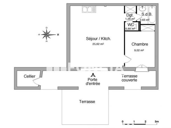 Location Appartement 2 pièces 39.4 m² - 36 MONTEE DE NOAILLES Hyeres 83400