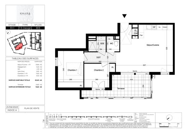 Appartement T3 à vendre  3 pièces - 60,65 m 2   CASTELNAU LE LEZ  - 34