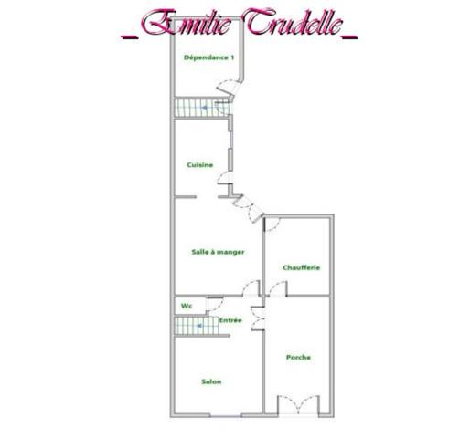 Maison à vendre 5 pièces (72) 125 m² -3/5 chambres – jardin clos 300 m² – dépendances – Saint-Calais