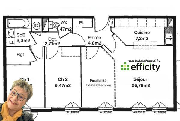 Appartement 4 pièces - 66 m²