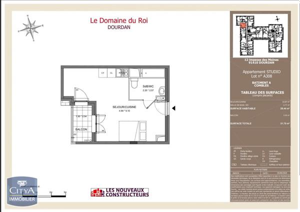 Appartement à louer 1 pièce 28.44m² Dourdan (91410)
