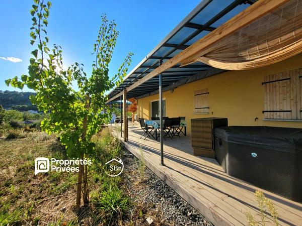JOYEUSE - ardèche méridionale- Villa meublée de plain-pied, terrasse sud et jacuzzi 278 000  | 80 m² | Terrain de 803 m²