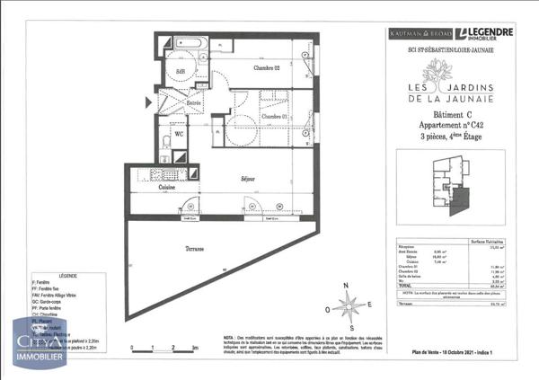 Appartement à louer 3 pièces 63.84m²