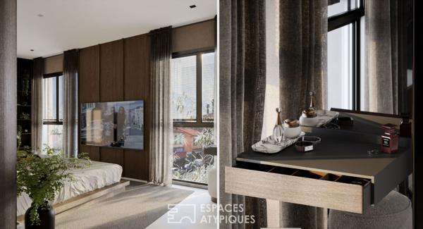 Appartement atypique avec terrasse et commerces à pied