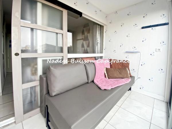 À vendre Cabourg – Studio avec espace nuit cabine, terrasse et loggia à 800 m de la plage