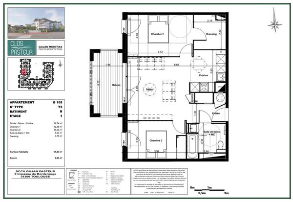 Appartement à vendre 3 pièces 61 m² Gujan-Mestras