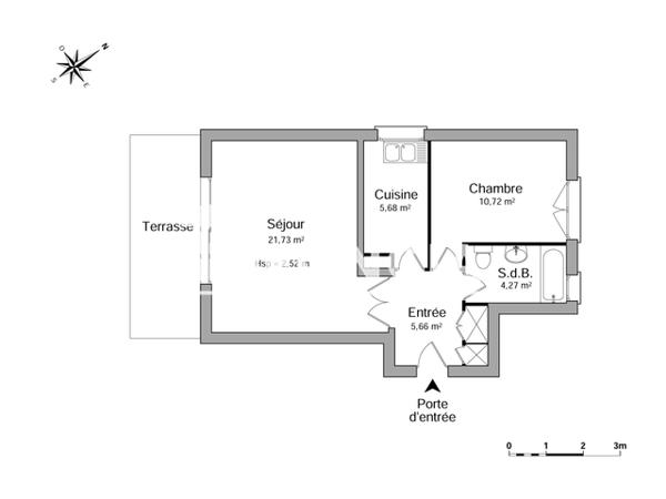 Location Appartement 2 pièces 48.05 m² - BATIMENT 2 Gien 45500