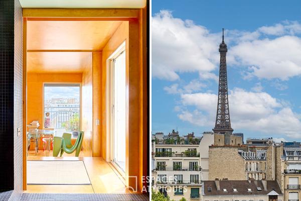 Dernier étage avec terrasse plein ciel et vue Tour Eiffel – Janson de Sailly