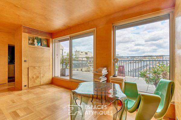 Dernier étage avec terrasse plein ciel et vue Tour Eiffel – Janson de Sailly