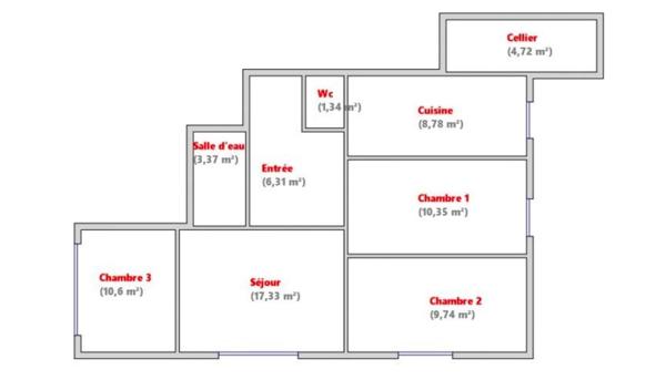 Spacieux T3 - A RENOVER - TASSIN LES 3 RENARDS