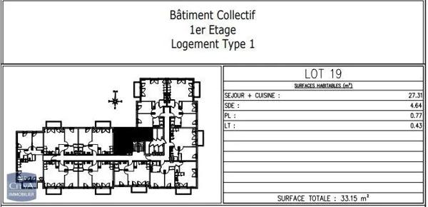 Appartement à louer 1 pièce 33.15m² Ouistreham (14150)