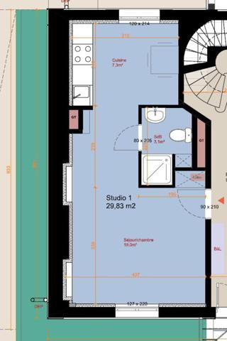 Maison de Maitre : Studio refait à neuf