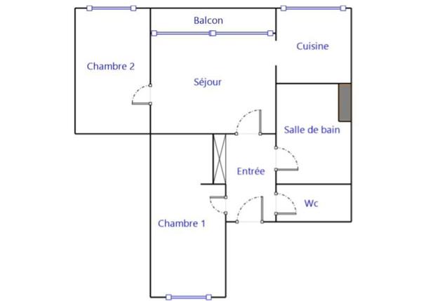 Appartement 3 pièces - 56 m² Exclusivité efficity