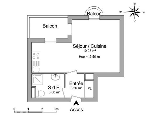 Location Studio meublé 26.31 m² - 10/12 RUE GEORGES MUSSET Chatelaillon Plage 17340