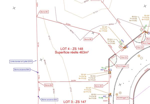 Terrain à bâtir de 463 m2 entièrement viabilisé