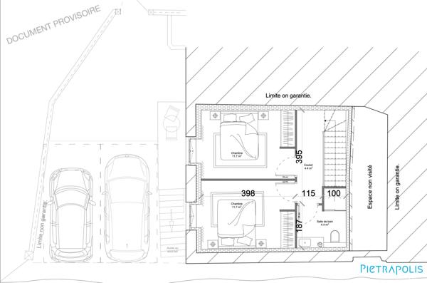 Plateau de 160m2 à rénover sur 294m2 de terrain en plein centre de saint didier de formans