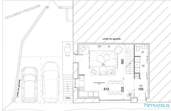 Plateau de 160m2 à rénover sur 294m2 de terrain en plein centre de saint didier de formans