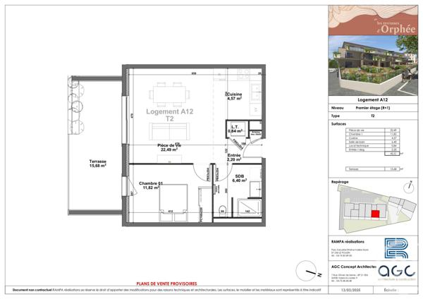 Appartement T2 à vendre  2 pièces - 48,32 m2 SAUZET - 26